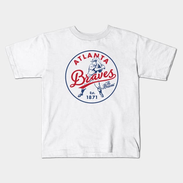 Old Style Atlanta Braves 2 by Buck Tee Kids T-Shirt by Buck Tee